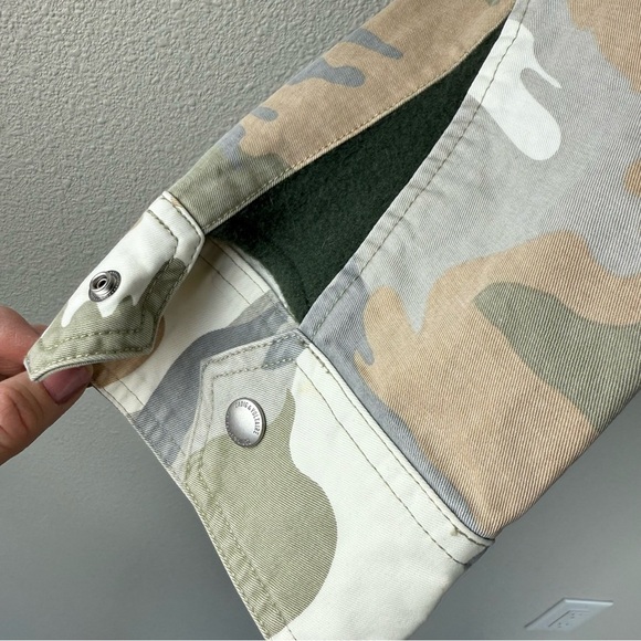 Zadig & Voltaire Cavi Camo Jacket Green Tan Casual Military Women Small Designer - Picture 8 of 13